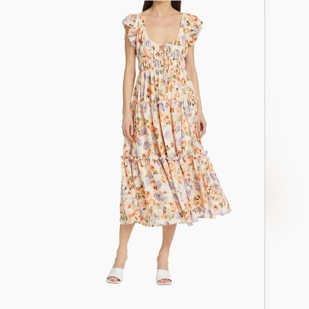 En Saison Sibyl Floral Gauze Midi Dress - Picture 2 of 13